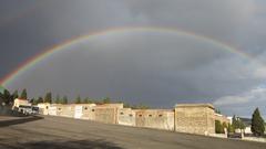 Rainbow over a lush green landscape