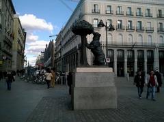 Madrid Plaza De La Puerta Del Sol with Ours Arbousier statue