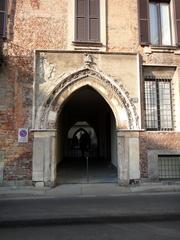 Scenic view of Milan city with historic architecture and street