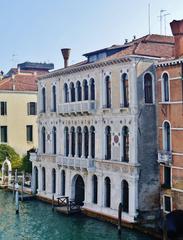 view from the Academy Bridge to the Grand Canal in Venice