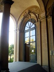 Entrance arcades of Palazzo Dugnani in Milan