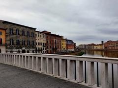 Lungarno in Pisa at sunset