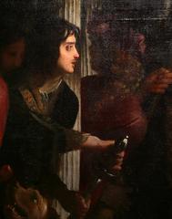 soldier unsheathing sword in a painting by Pietro Paolini