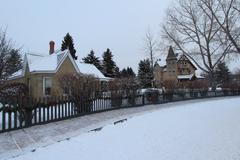 People enjoying a sunny day at Heritage Park in Calgary