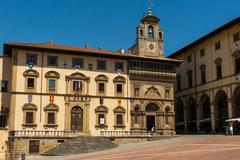 Piazza Grande in Arezzo, Tuscany, Italy with Palazzo della fraternità dei laici