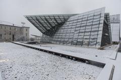 Palazzo delle Albere and MUSE during snowfall