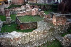 Ruins of the Ancient Roman imperial palace in via Brisa, Milan