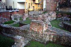 Ruins of the Ancient Roman imperial palace in via Brisa, Milan, Italy