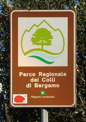 Border sign of Parco dei Colli of Bergamo