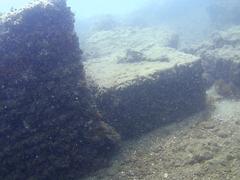 Submerged remains of Emperor Claudius' nymphaeum in the Underwater Archaeological Park of Baiae