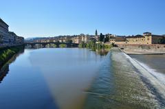 Arno River in Florence, Italy on a sunny day