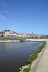 Arno River in Florence on a sunny day, June 15, 2013