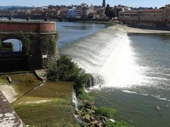 Pescaia di Santa Rosa weir seen from Lungarno Amerigo Vespucci