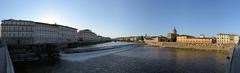 View of Arno River with Florence cityscape