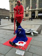 Street artists performing in Turin March 2015