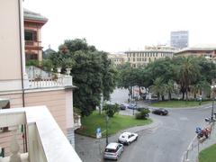 panoramic view of Genoa, Italy with waterfront