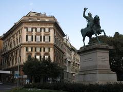 Monument of Victor Emmanuel II in Piazza Corvetto, Genoa, Italy