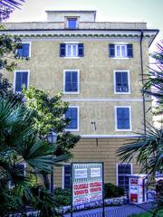 Painted building at Piazza Corvetto in Genoa