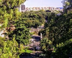 Piazza Corvetto in Genoa seen from Villetta Di Negro, July 2016