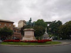 Piazza Corvetto and Vittorio Emanuele II monument in Genoa