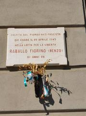 Plaque in Cuneo, Piazza Galimberti