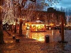 Carousel at night in Lucca, Tuscany, Italy