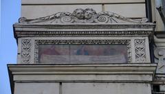 Piazza San Carlo decorations in Turin featuring a fresco of the Holy Shroud