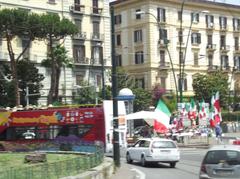 Piazza Sannazzaro in Naples with City Sightseeing Napoli bus