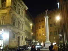 Piazza Santa Trinita square at night in Florence