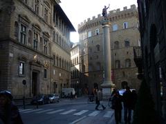 Piazza Santa Trinita with Column of Justice in Florence, Italy