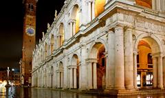 Basilica Palladiana at night in Piazza dei Signori, Vicenza