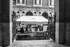 Farmer's market in Piazza dei Signori with Basilica Palladiana in background