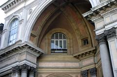 Detail of Galleria Vittorio Emanuele II in Milan, Piazza Scala side