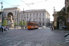 Milan tram in front of Scala Theatre