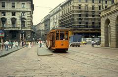 Milano Mailand ATM SL tram 1521 at Piazza Scala in July 1987