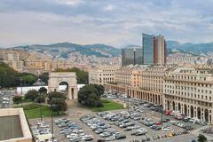 Piazza della Vittoria, Arco di Trionfo, and panorama in Genoa