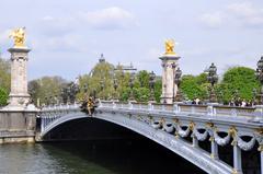 Pont Alexandre III bridge with golden sculptures in Paris