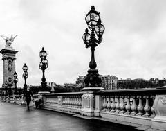 Black and white street view in Paris captured with an Olympus digital camera