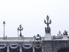 Pont Alexandre III under snow