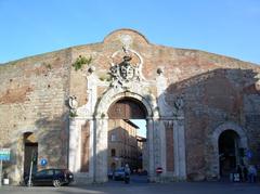 Facade of Porta Camollia, City Gate in Siena, Tuscany