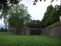 Historic city walls near Porta Elisa in Lucca