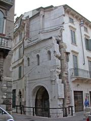 Roman city gate Porta dei Leoni in Verona