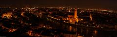 Panoramic view of Verona with historical landmarks and the Adige River