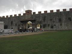 Piazza dei Miracoli in Pisa with Leaning Tower and cathedral