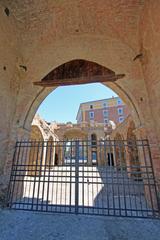 View of Porta San Donato tower and archway