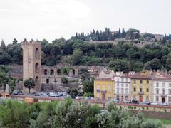 view of San Niccolò and Poggi ramps from Hotel Lucchesi terrace in Florence