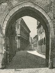 Bologna Porta and San Vitale street woodcut