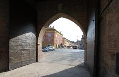 View from under the arch of Porta San Vitale looking outwards