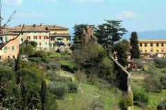 Walls of Siena west of Porta Tufi