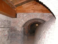 Restored roof of Porta Vescovo in 2008